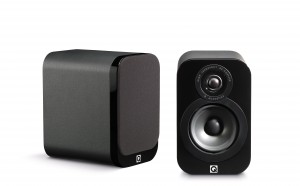 Q Acoustics 3000 Series 3010 Black Leather Black Compact Bookshelf Speakers