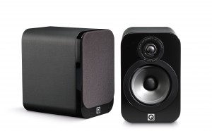 Q Acoustics 3000 Series 3020 Black Leather Bookshelf Speakers