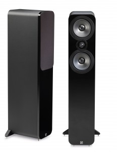 Q Acoustics 3000 Series 3050 Black Leather Floorstanding Tower Speakers