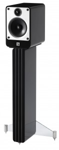 Q Acoustics Concept 20 Bookshelf Speaker Gloss Black With Speaker Stand