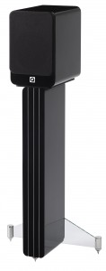 Q Acoustics Concept 20 Bookshelf Speaker Gloss Black With Speaker Stand