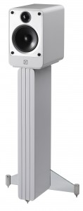 Q Acoustics Concept 20 Bookshelf Speaker Gloss White With Speaker Stand