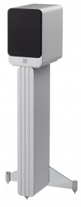 Q Acoustics Concept 20 Bookshelf Speaker Gloss White With Speaker Stand