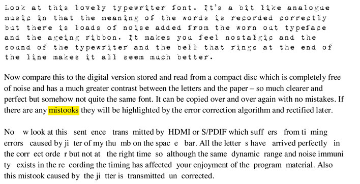 Error correction Example